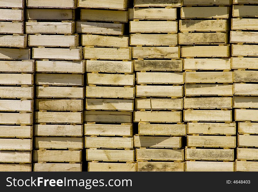 Detail of stacked wooden boxes. Detail of stacked wooden boxes