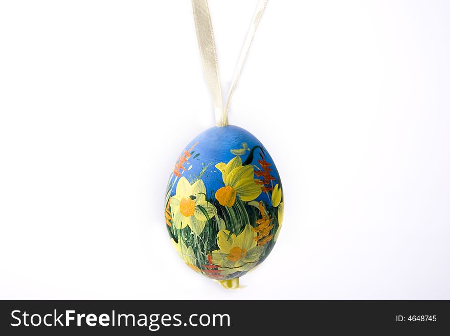 Easter egg isolated, hand painted