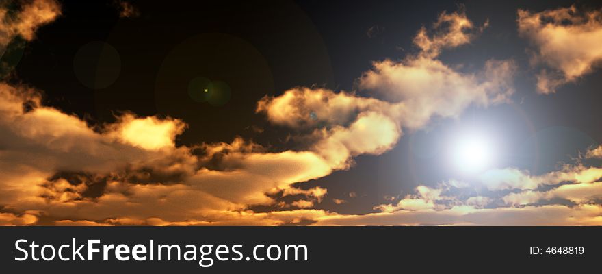 A image of a  sky, with a sun that is either setting or rising. It would be a good natural background image. A image of a  sky, with a sun that is either setting or rising. It would be a good natural background image.