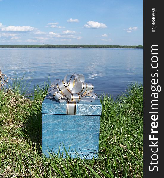 Gift on a lake shore. Gift on a lake shore