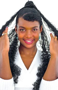 Playing With Her Hair Royalty Free Stock Photo Playing With Her Hair Royalty Free Stock Photo