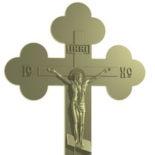 Golden Cross With The Crucifixion. Stock Image Golden Cross With The Crucifixion. Stock Image