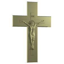 Golden Catholic Cross With The Crucifixion. Stock Photos Golden Catholic Cross With The Crucifixion. Stock Photos