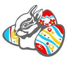 Rabbit And Easter Eggs Royalty Free Stock Photos Rabbit And Easter Eggs Royalty Free Stock Photos