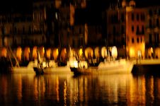Poetic Fishing Boat In A Winter-ending Night Stock Images Poetic Fishing Boat In A Winter-ending Night Stock Images