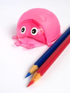Pink Ladybug Pencil Holder Stock Images