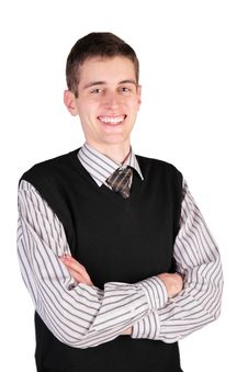 Smiling Guy In Black Vest Stock Photos Smiling Guy In Black Vest Stock Photos