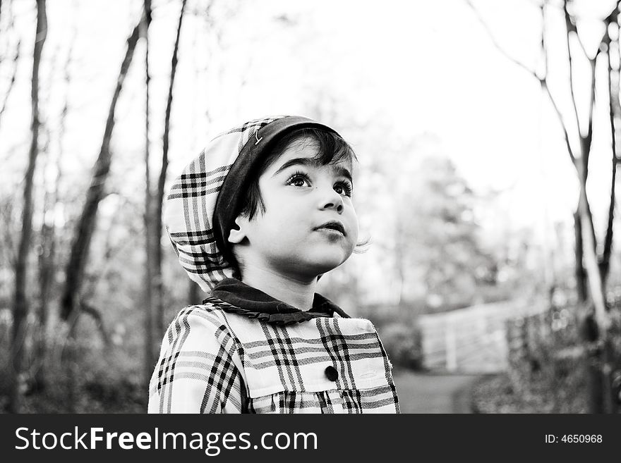 Two year old walking on a path with beautiful fall colors in the background. Two year old walking on a path with beautiful fall colors in the background