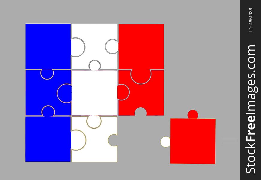 Game a puzzle - flag of France