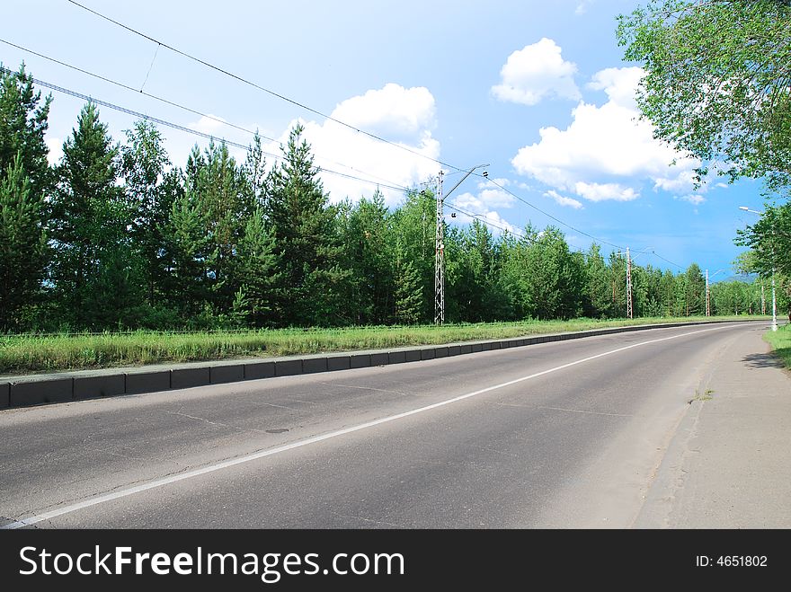 Beautiful summer landscape with road