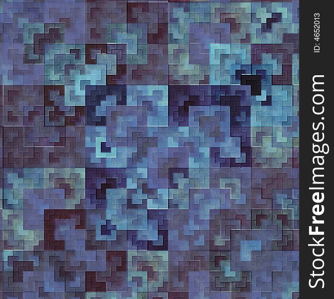 Random blue grid puzzle tiles. Random blue grid puzzle tiles