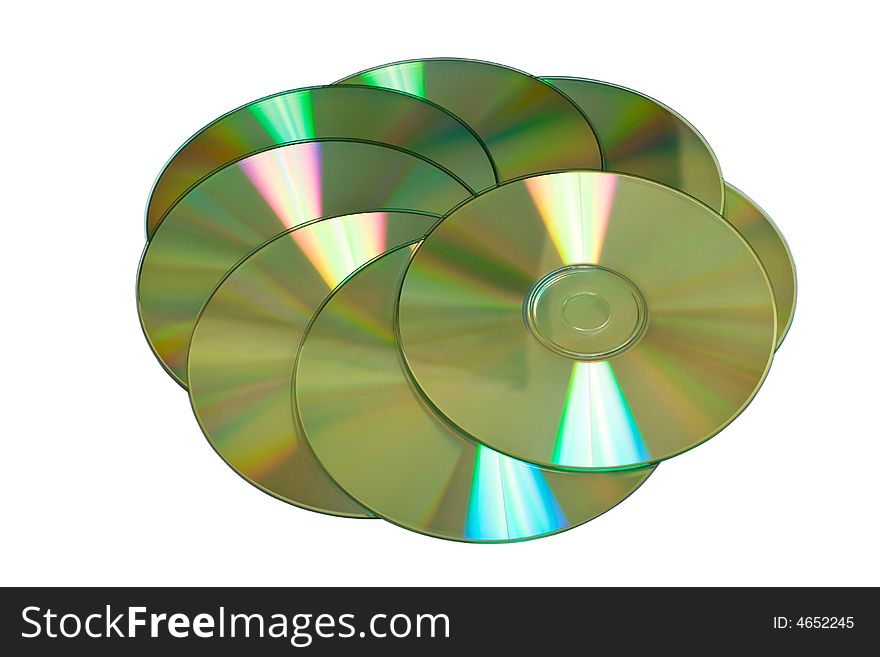 CD's isolated on the white background