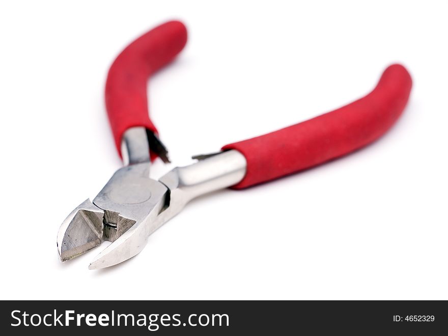 Macro of wire Cutters on white