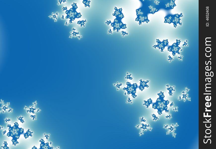 Abstract blue snow flake background