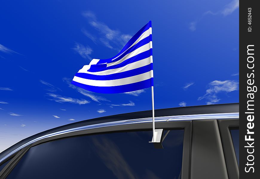 Greece car flag - Europe cup 2008