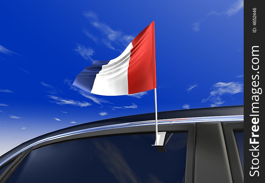 France car flag - Europe cup 2008