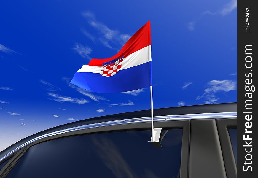 Croatia car flag - Europe cup 2008