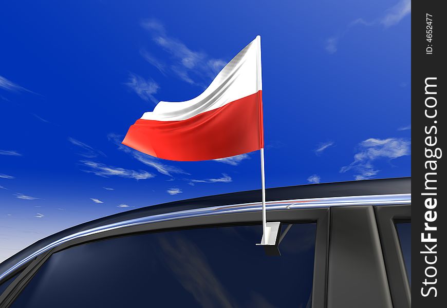 Poland car flag - Europe cup 2008