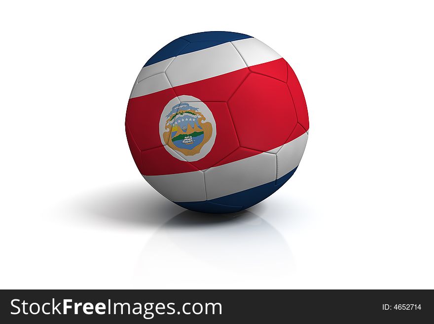 Football Costa Rika on white background
