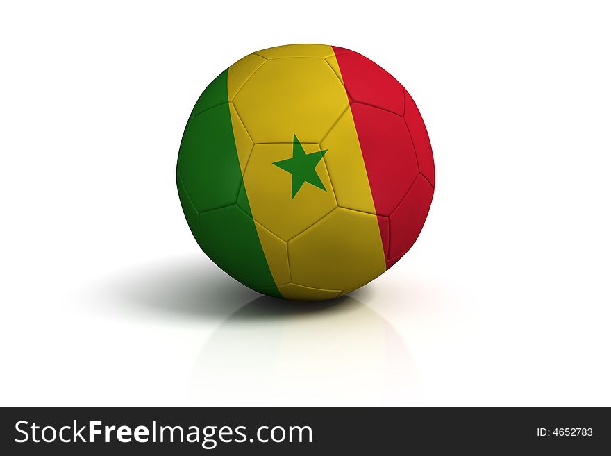 Football Senegal on white background