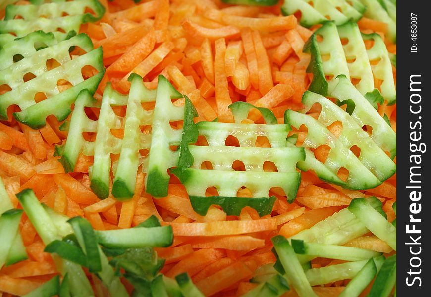 Salad from fresh vegetables (from carrots and cucumbers). Salad from fresh vegetables (from carrots and cucumbers)