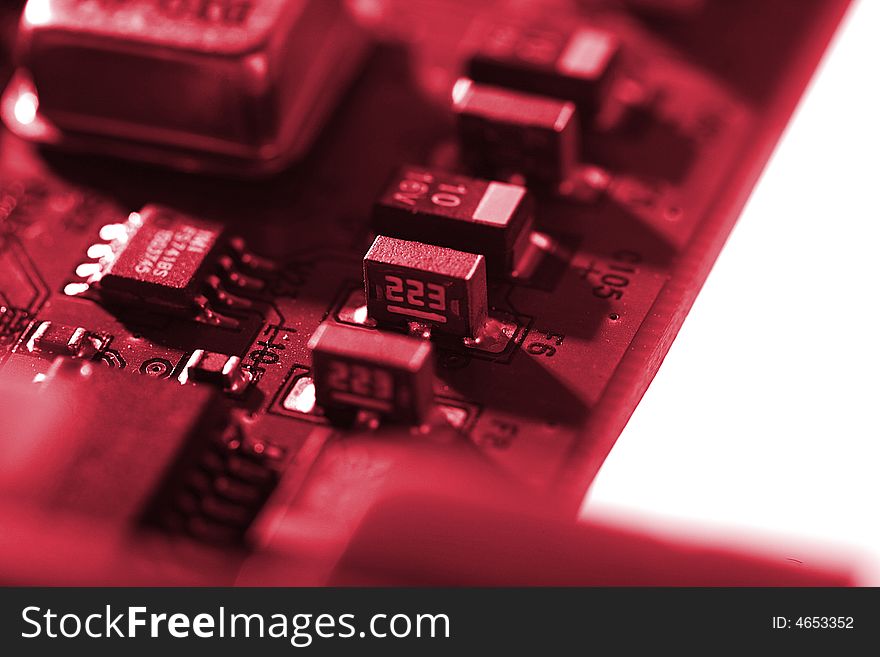 Close up view of the abstract microcircuit.