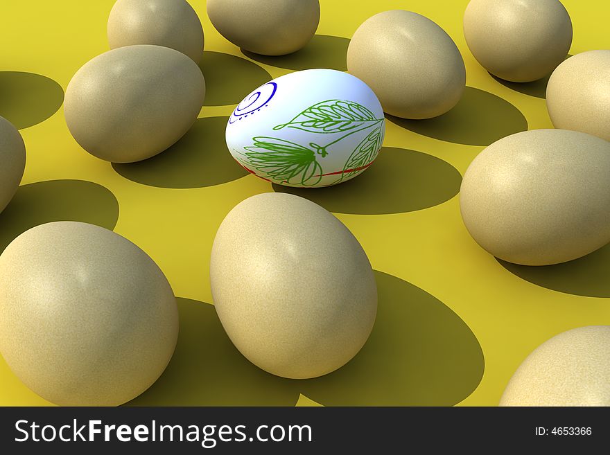 Beautiful easter egg - 3d render