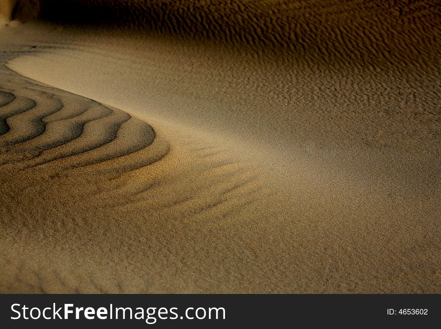 Sand dunes on desert ground