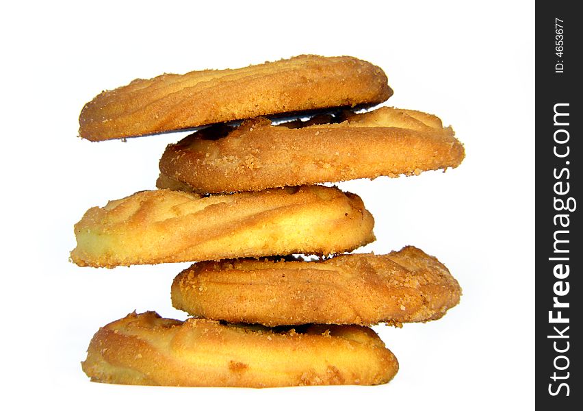 Stack of cookies isolated on white background