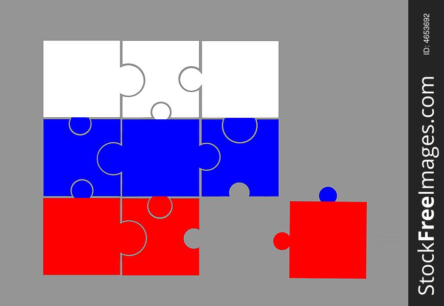Game a puzzle - a flag of Russia