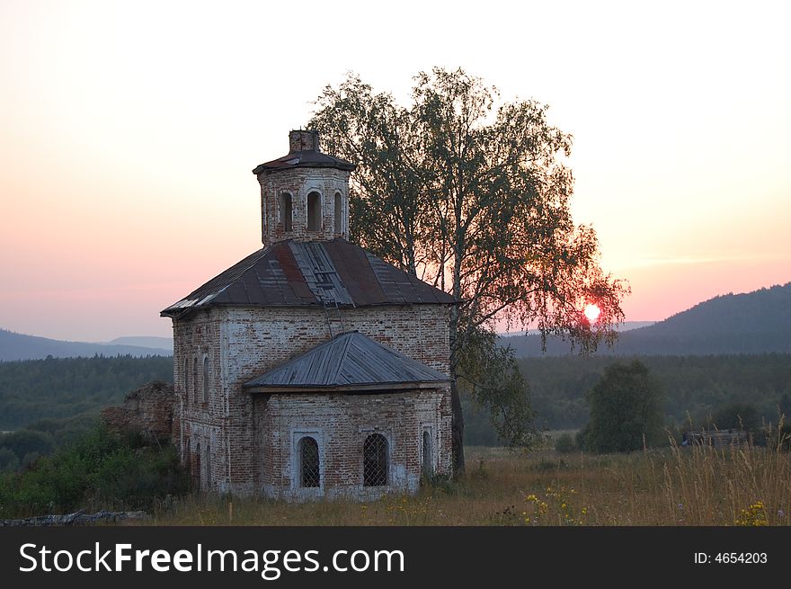 Ancient church hight in mountains