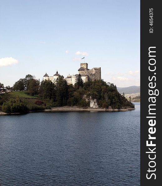 The fortress in Niedzica.Object I am over the artificial lake Czorsztyn in the south Poland.