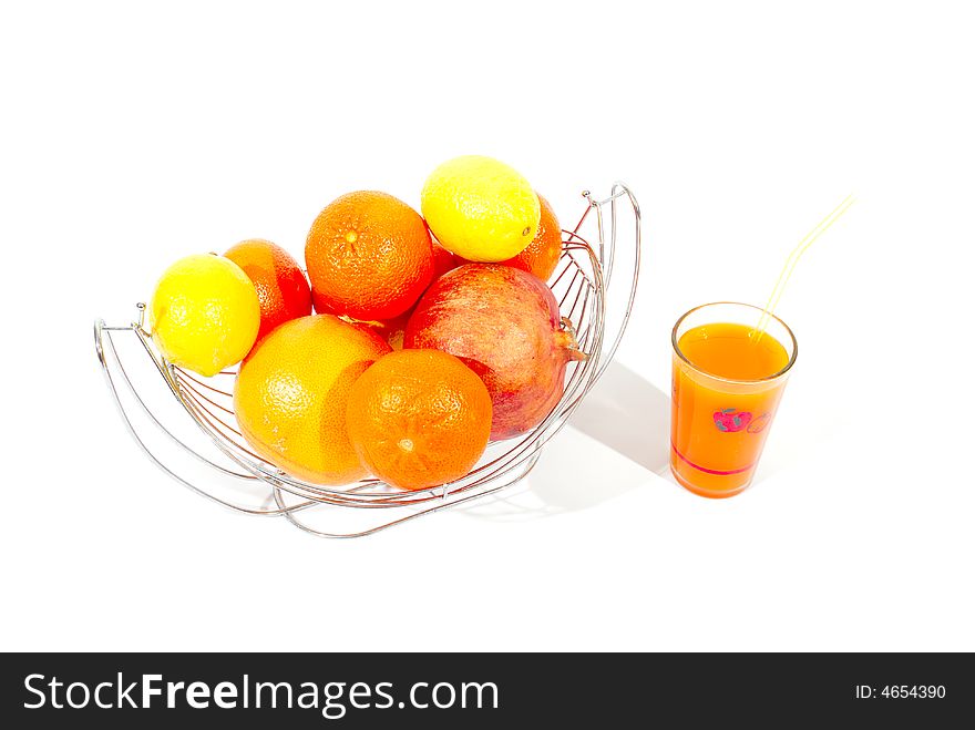 Citrus fruits with fresh juice