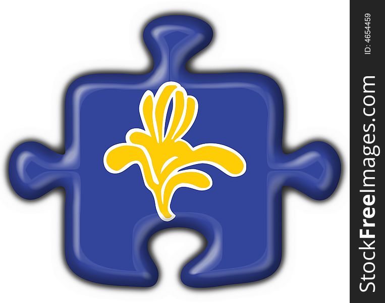 Flag of Brussels (Belgium) puzzle shape