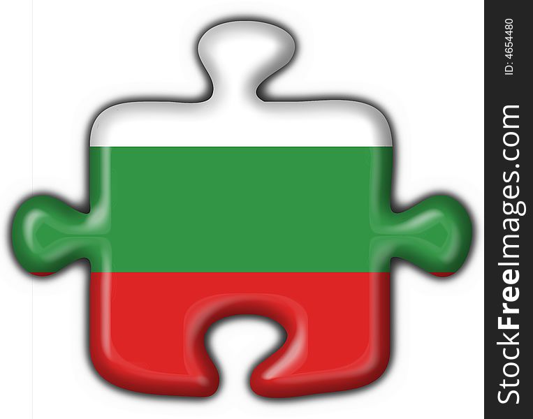 Bulgaria Button Flag Puzzle Shape