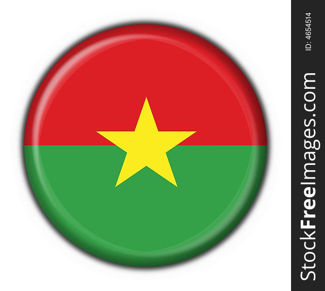 Burkina Faso Button Flag Round Shape