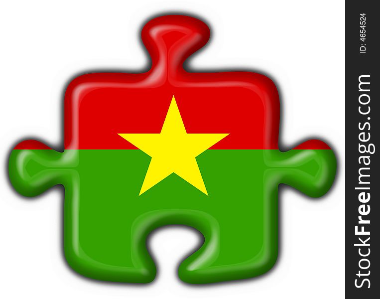 Burkina Faso Button Flag Puzzle Shape
