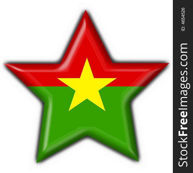 Burkina Button Flag Star Shape