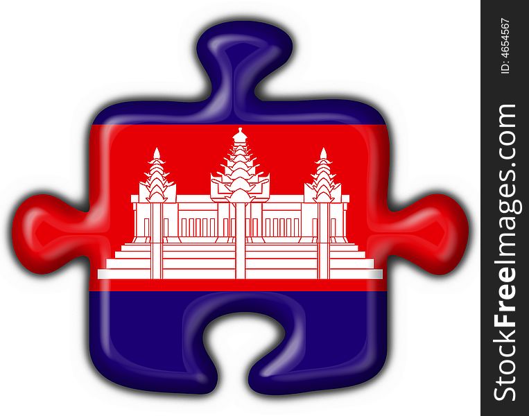 Cambodia american button flag - 3d made. Cambodia american button flag - 3d made