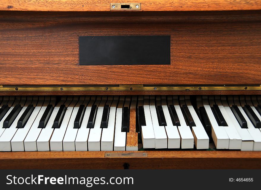 A view with an old piano keys