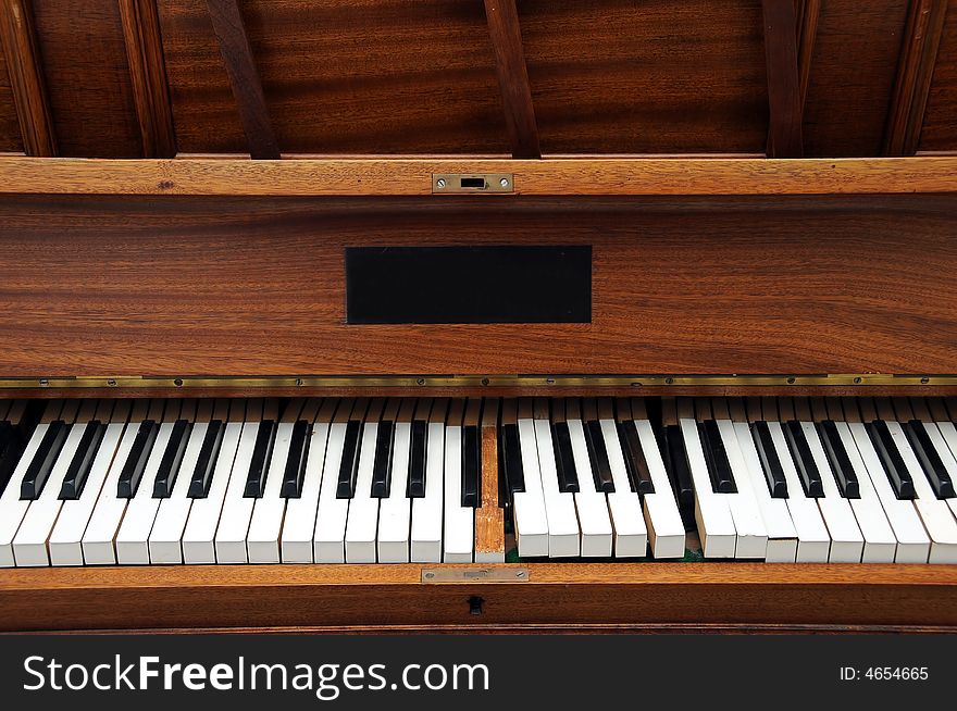 A view with an old piano keys