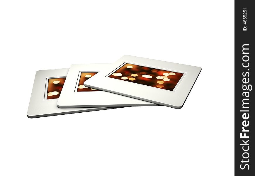 35mm positive slides isolated on white background