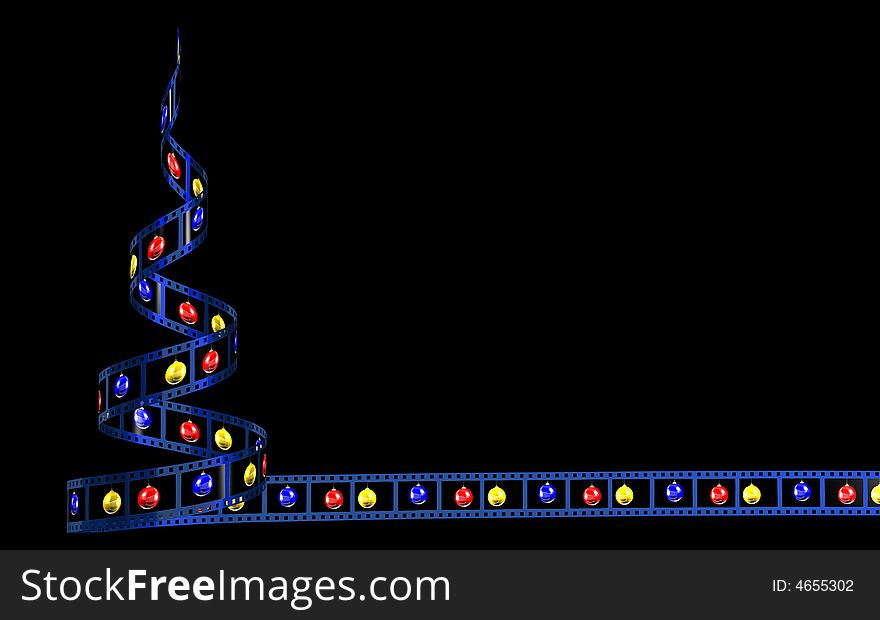 Christmas film on black background