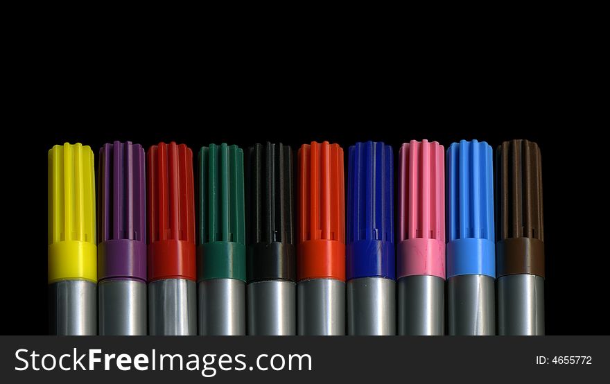 Series of felt tip pen in different colors