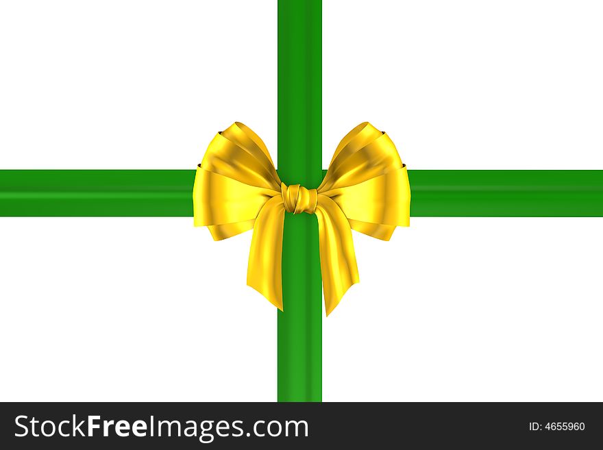 Ribbon over white paper or background