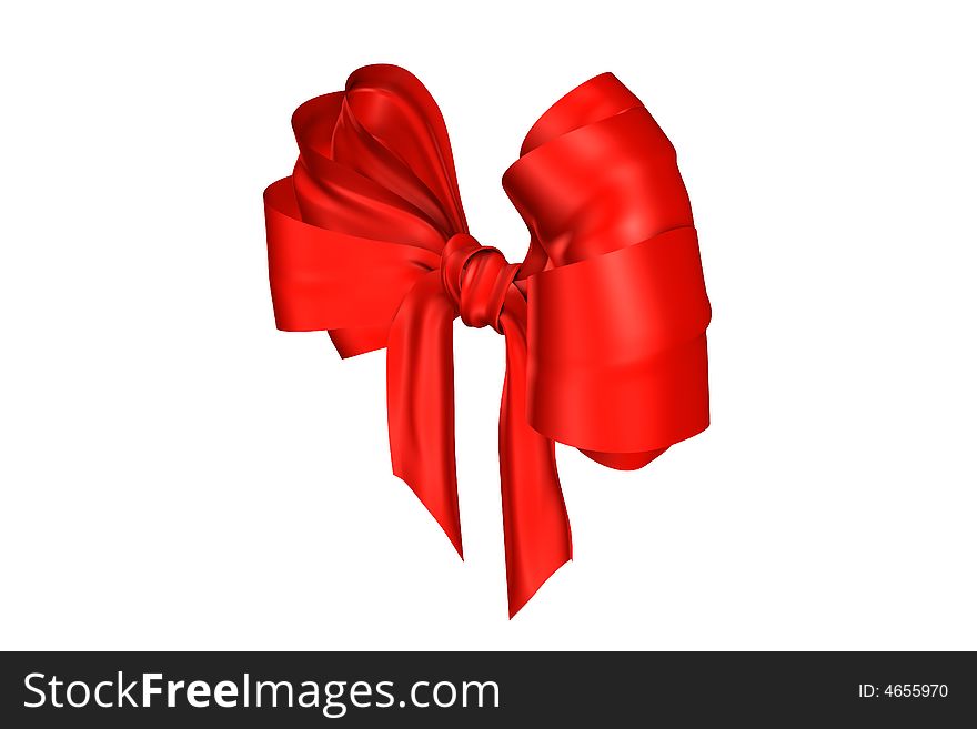 Red ribbon over white paper