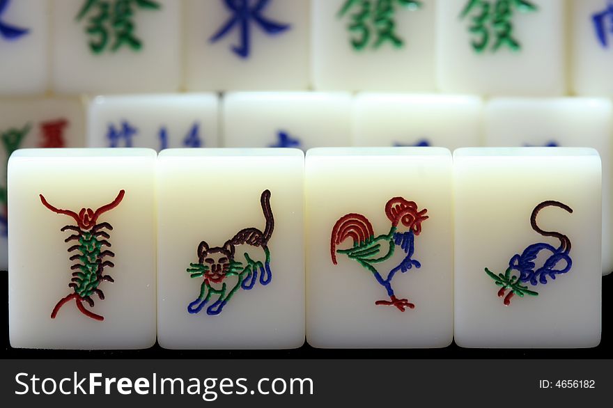 Mahjong, all the 4 animal tiles. Mahjong, all the 4 animal tiles.