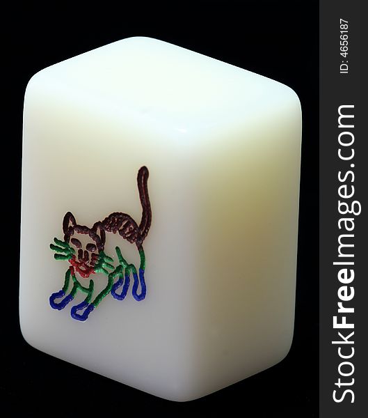 Mahjong, cat, the animal tile. Mahjong, cat, the animal tile.