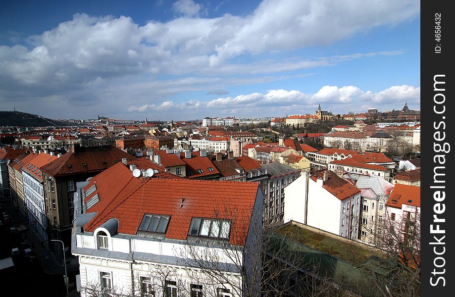 One of the oldest buildings in Prague cityscape. One of the oldest buildings in Prague cityscape