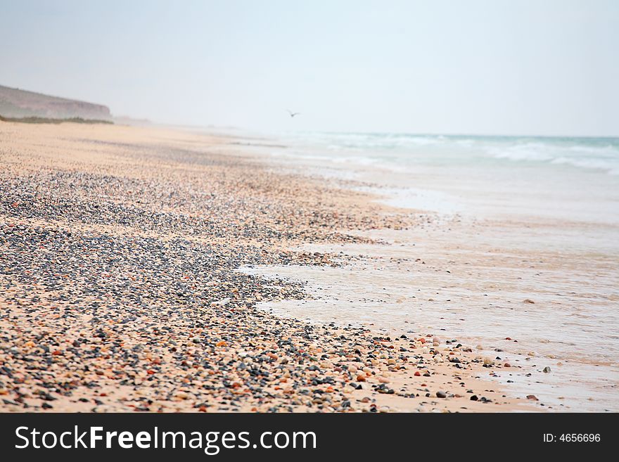 Beach with sand and pebbles on Socotra island. Beach with sand and pebbles on Socotra island